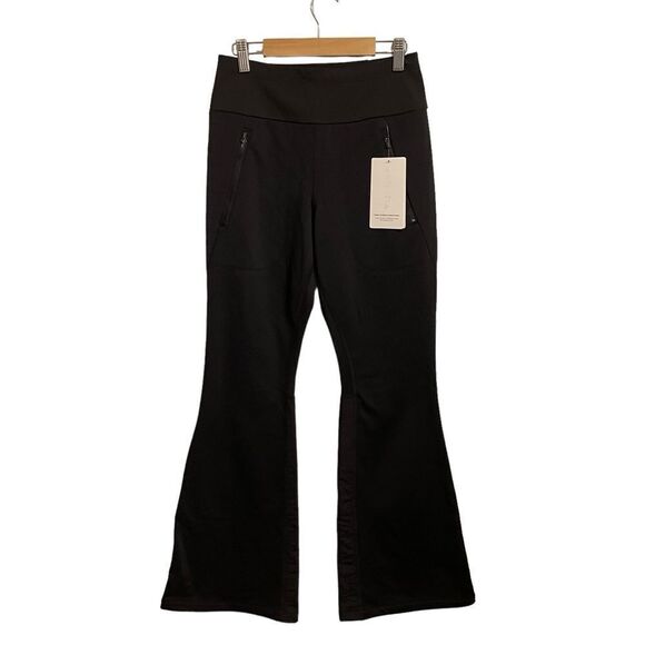 ATHLETA Peak Hybrid Fleece Pants Flared Black Size XS NWT - Picture 1 of 7
